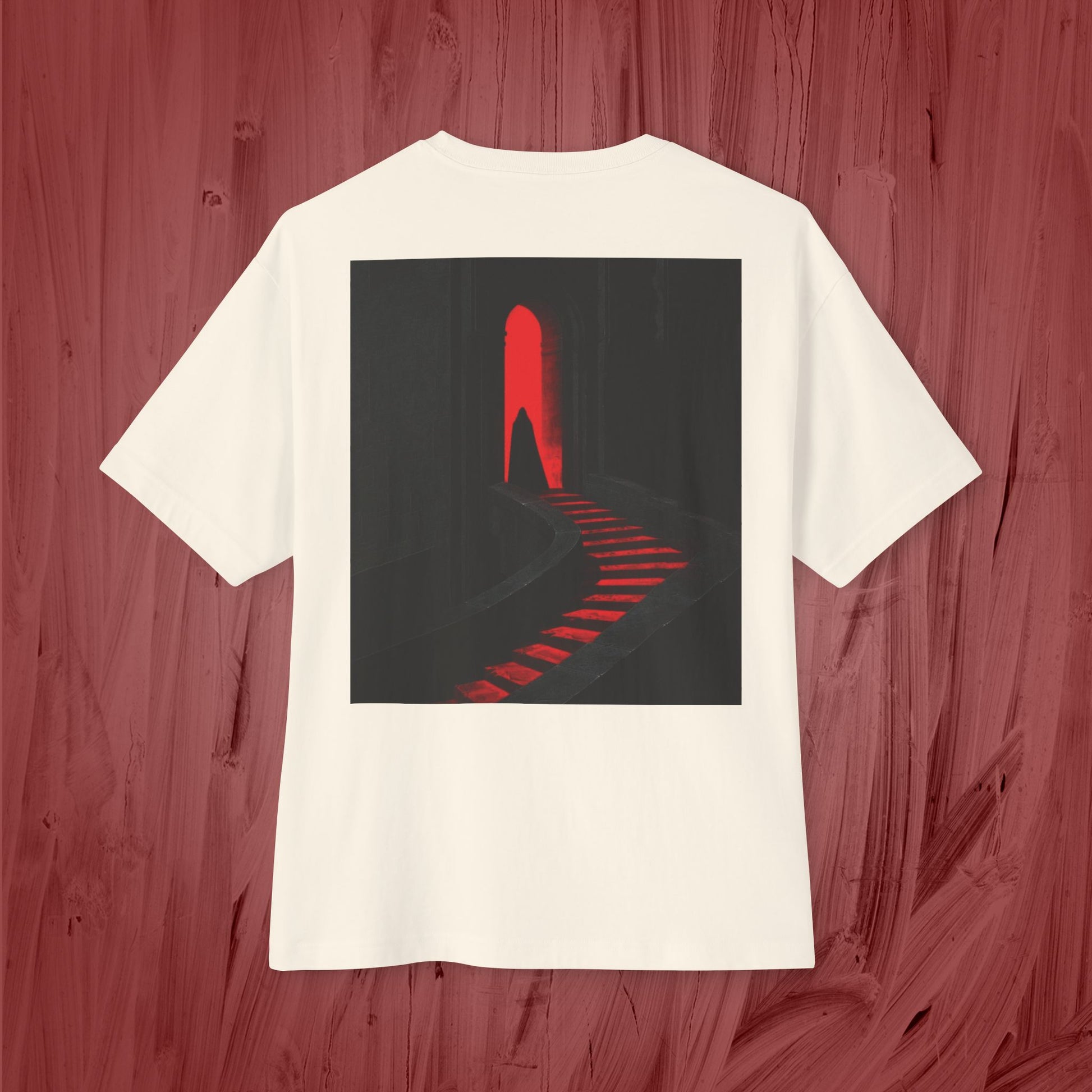 T shirt over sized - ladder to the underworld.- red colection