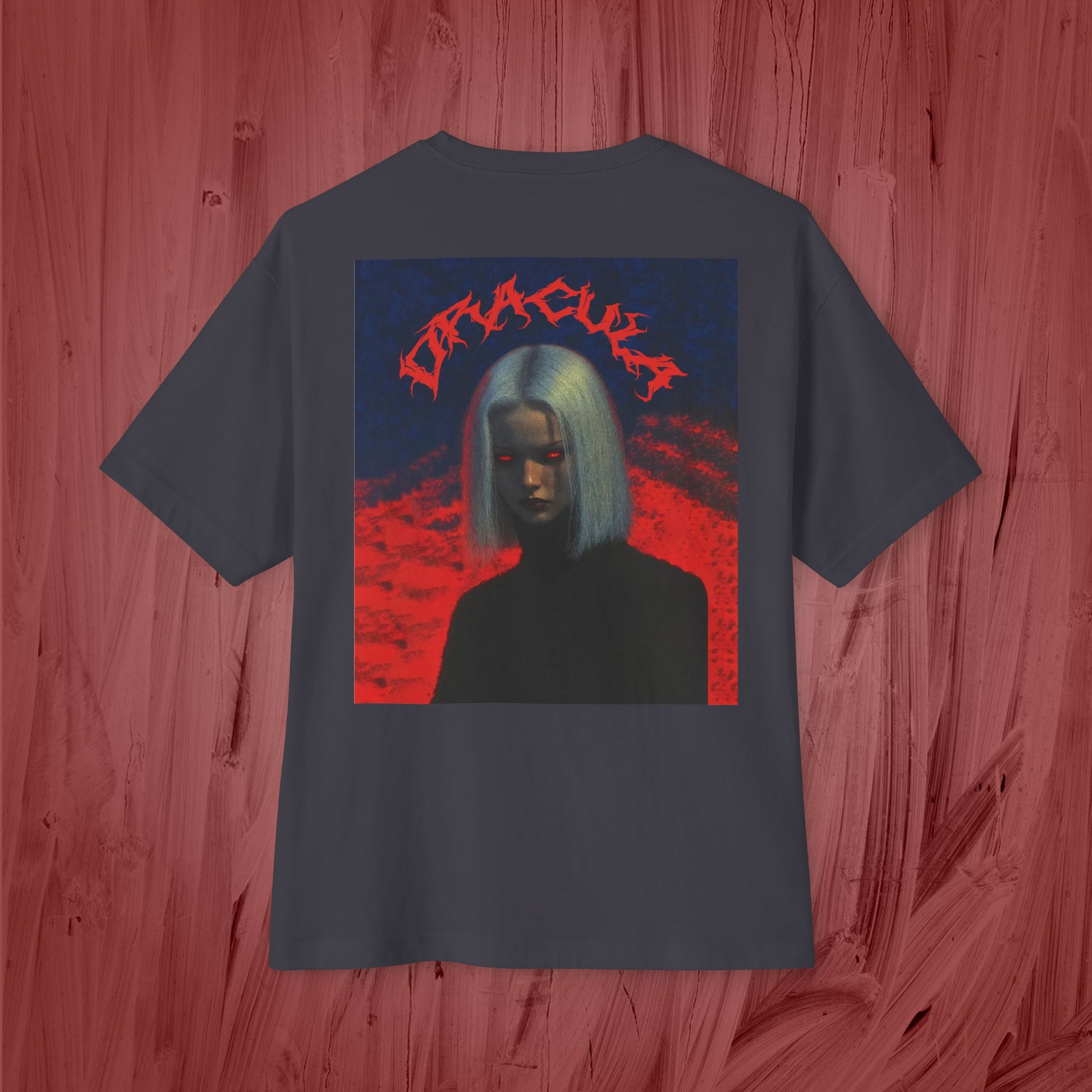Unisex Oversized Boxy Shirt, Dracula.-Red colection