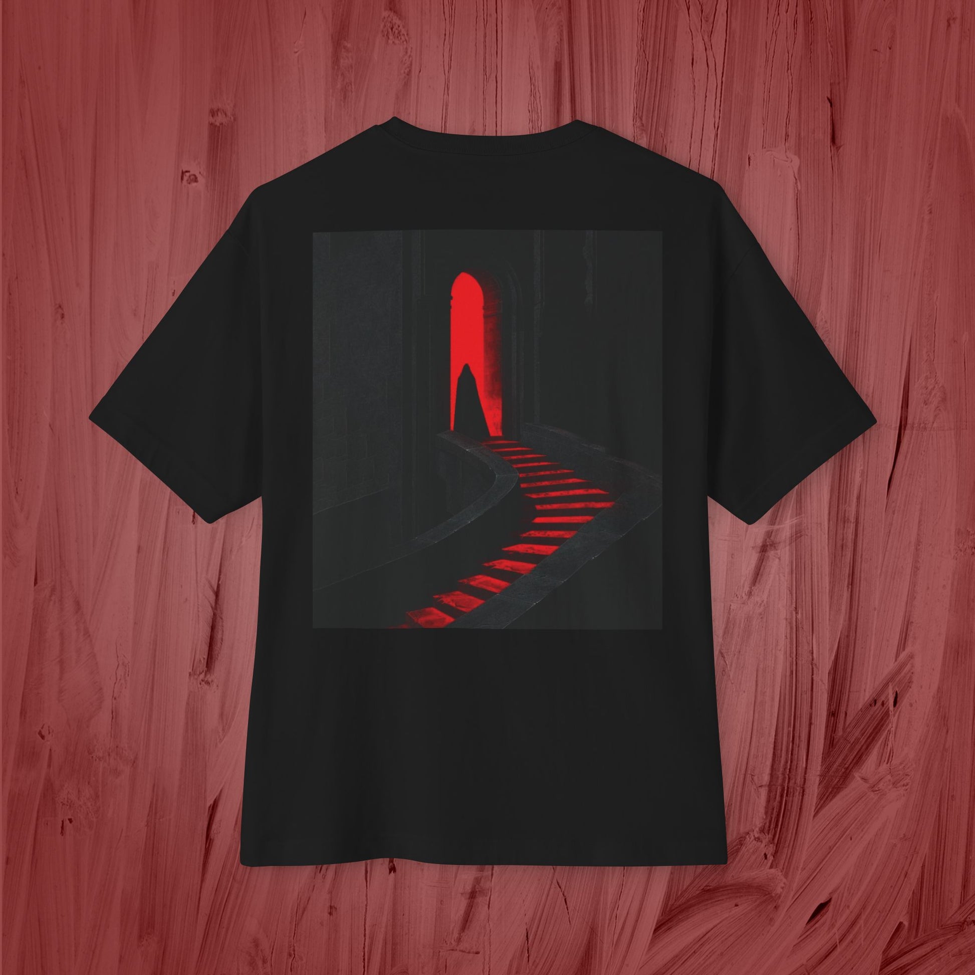 T shirt over sized - ladder to the underworld.- red colection