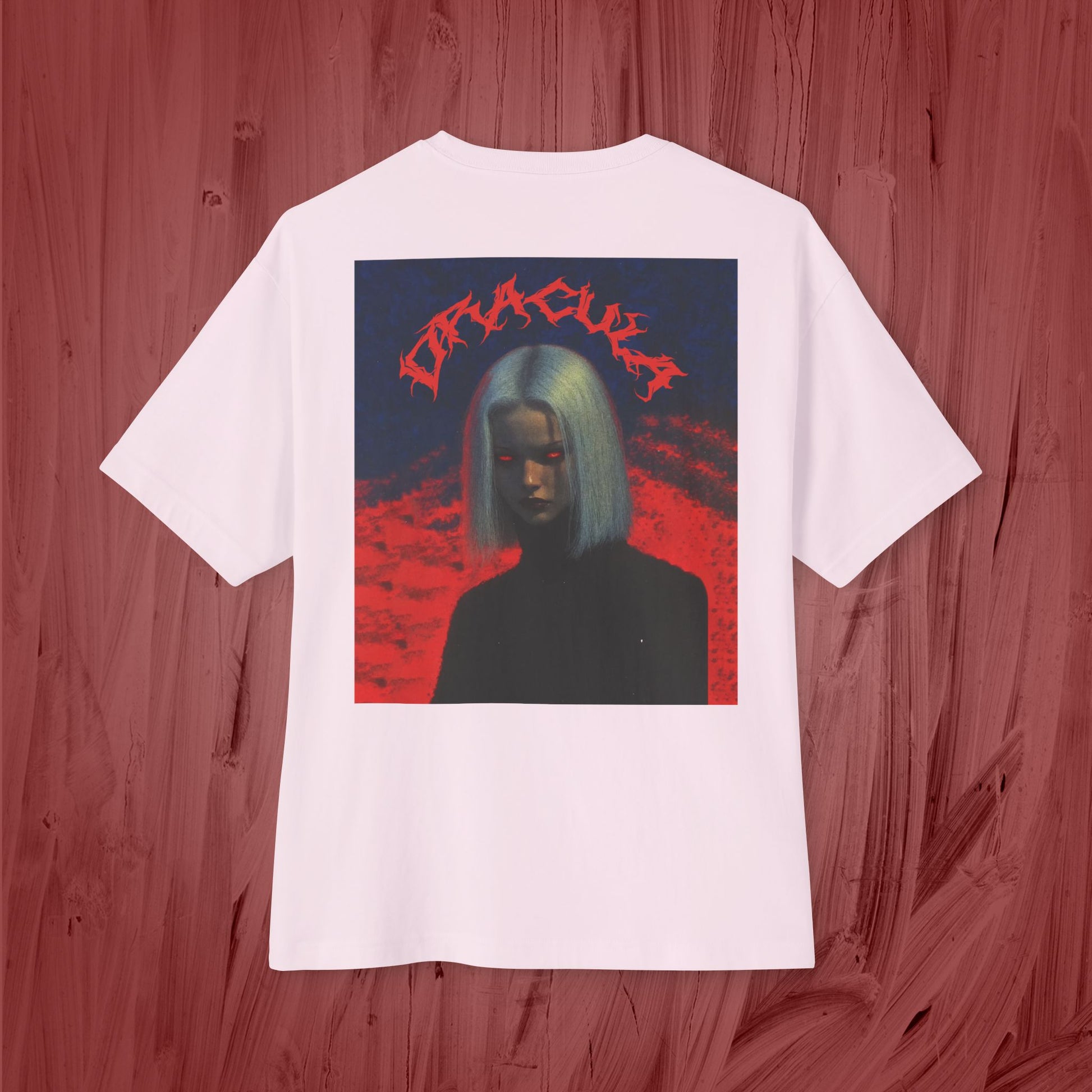 Unisex Oversized Boxy Shirt, Dracula.-Red colection