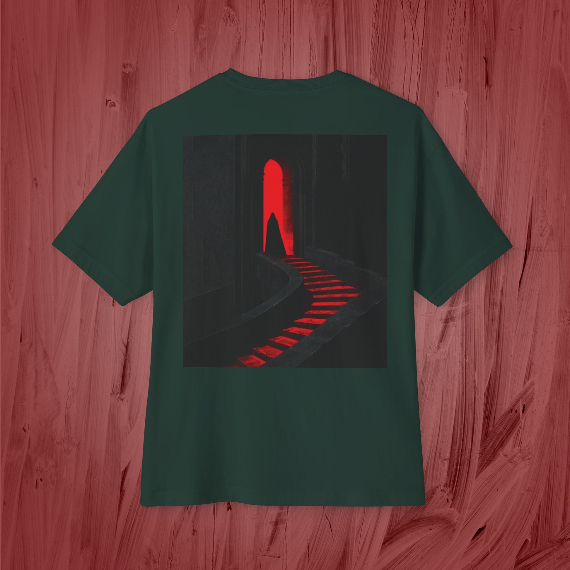 T shirt over sized - ladder to the underworld.- red colection