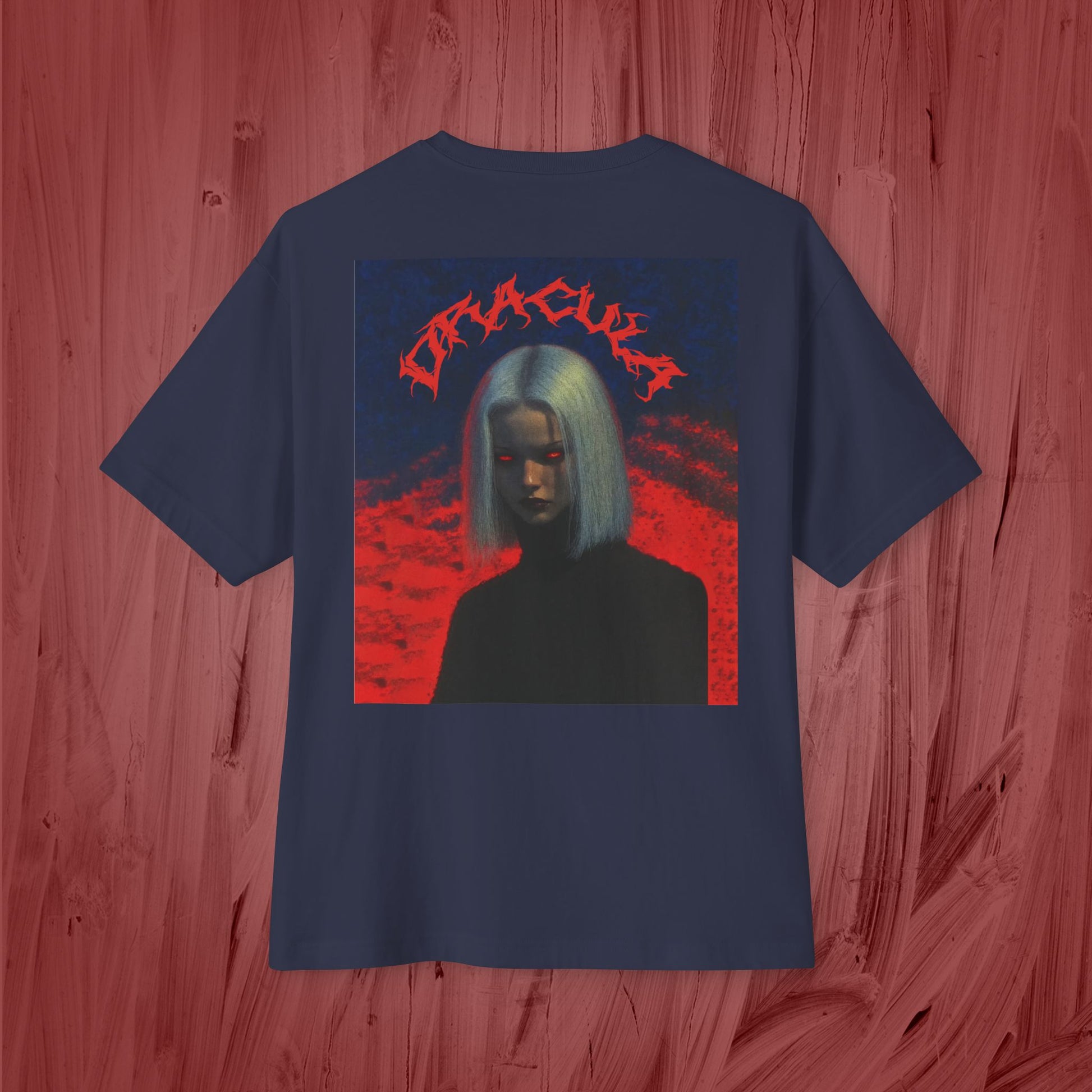 Unisex Oversized Boxy Shirt, Dracula.-Red colection