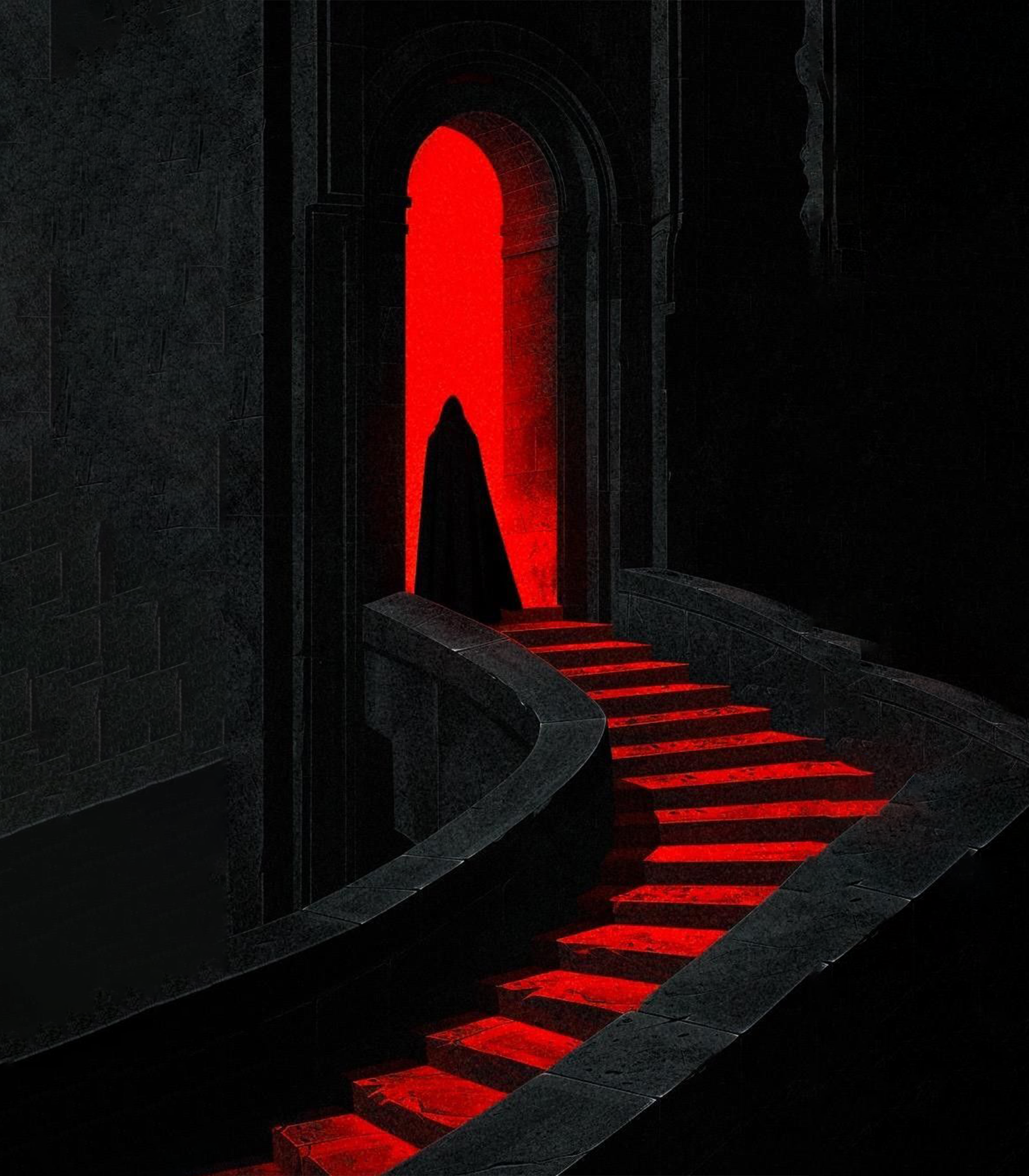 T shirt over sized - ladder to the underworld.- red colection