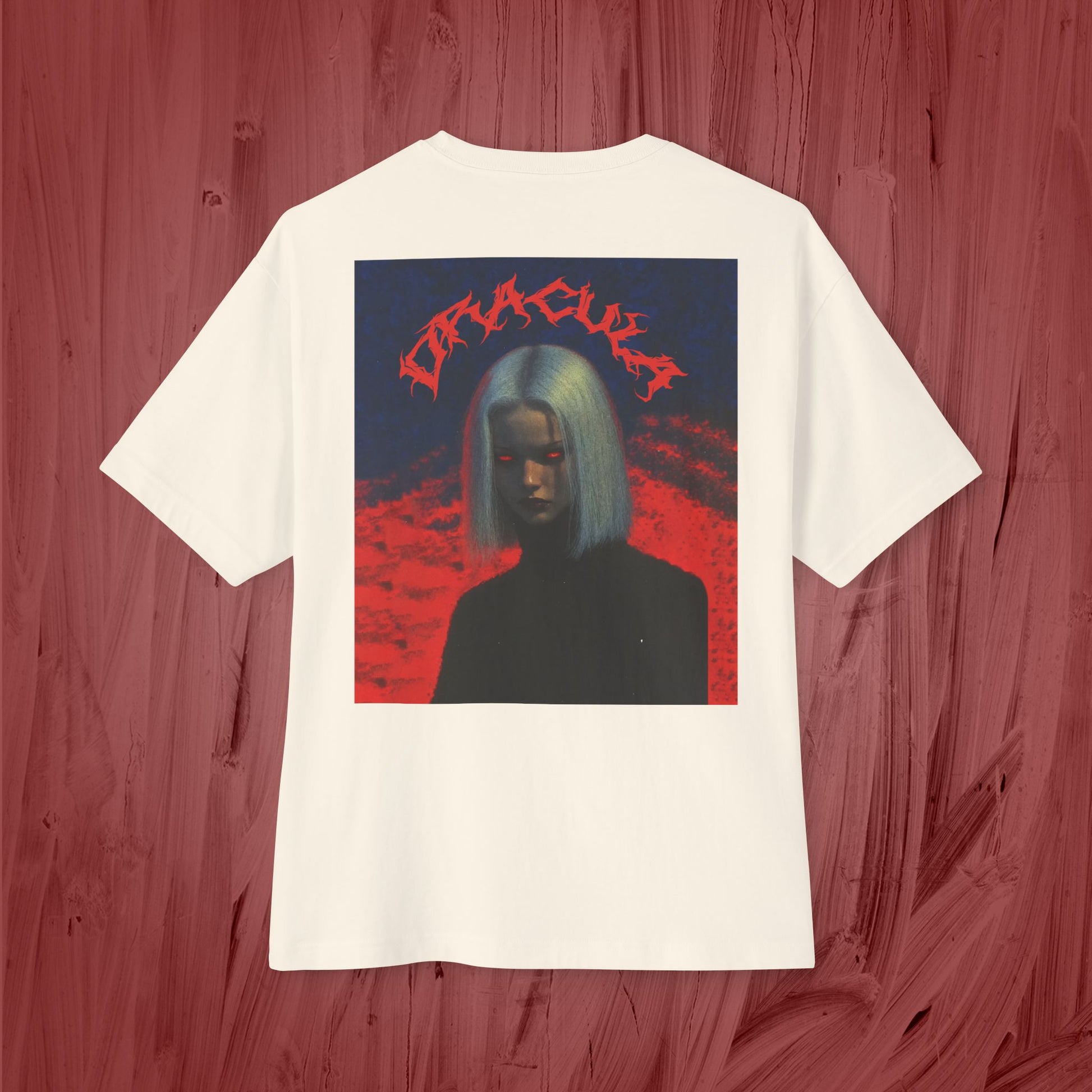 Unisex Oversized Boxy Shirt, Dracula.-Red colection
