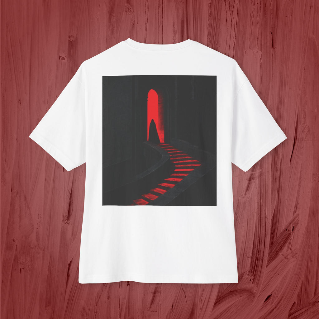 T shirt over sized - ladder to the underworld.- red colection