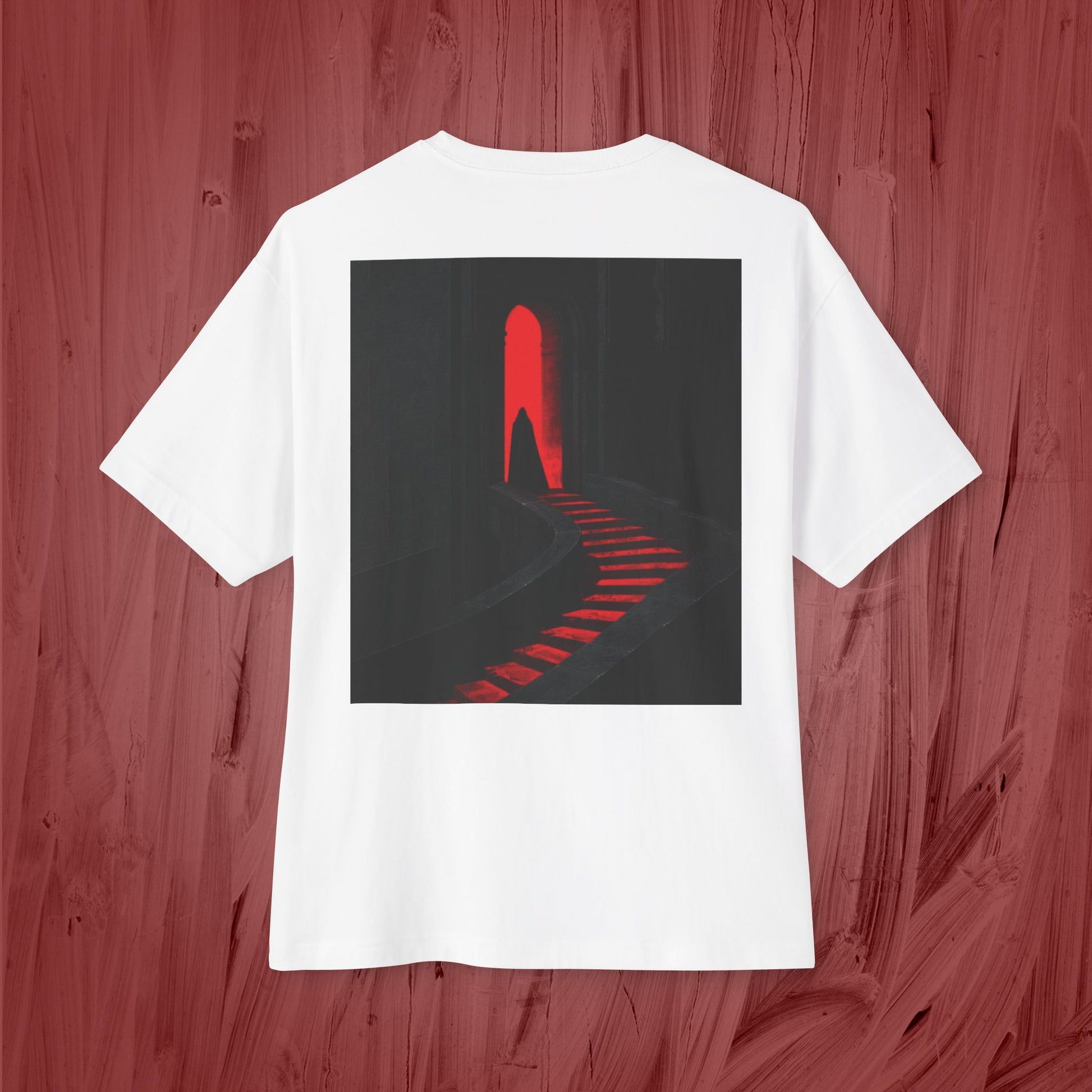 T shirt over sized - ladder to the underworld.- red colection