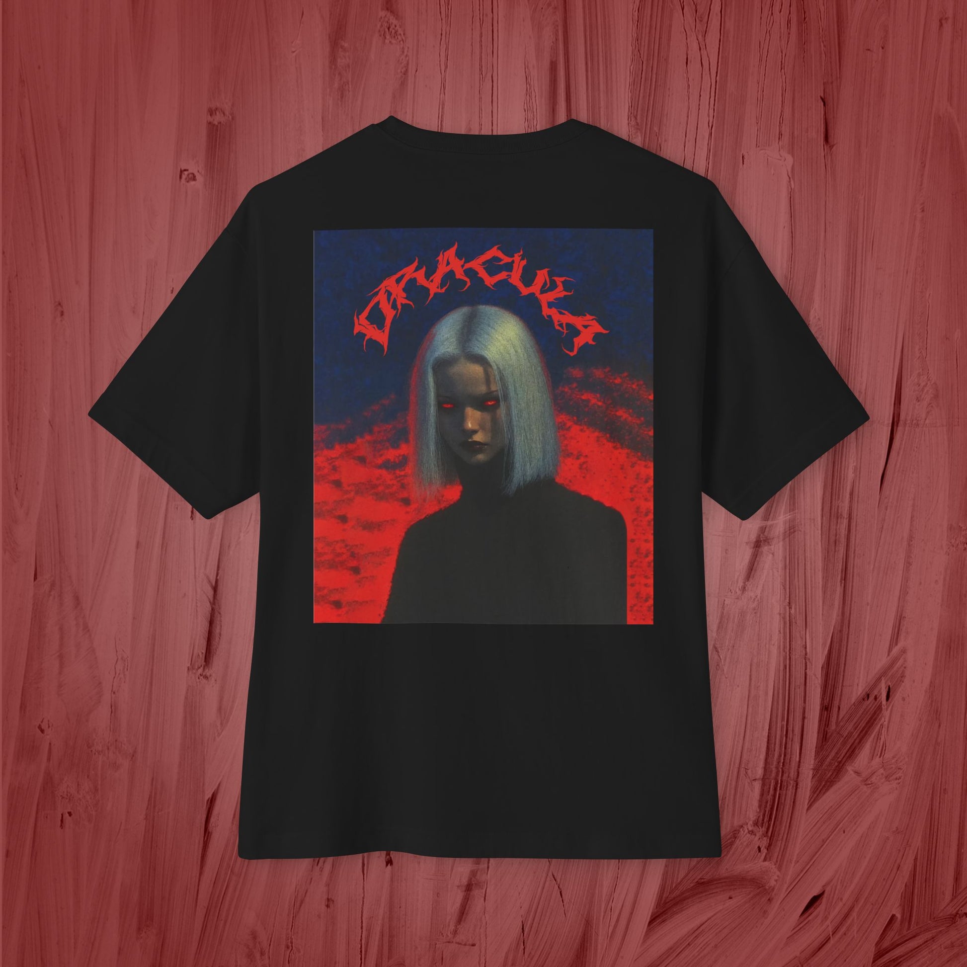 Unisex Oversized Boxy Shirt, Dracula.-Red colection