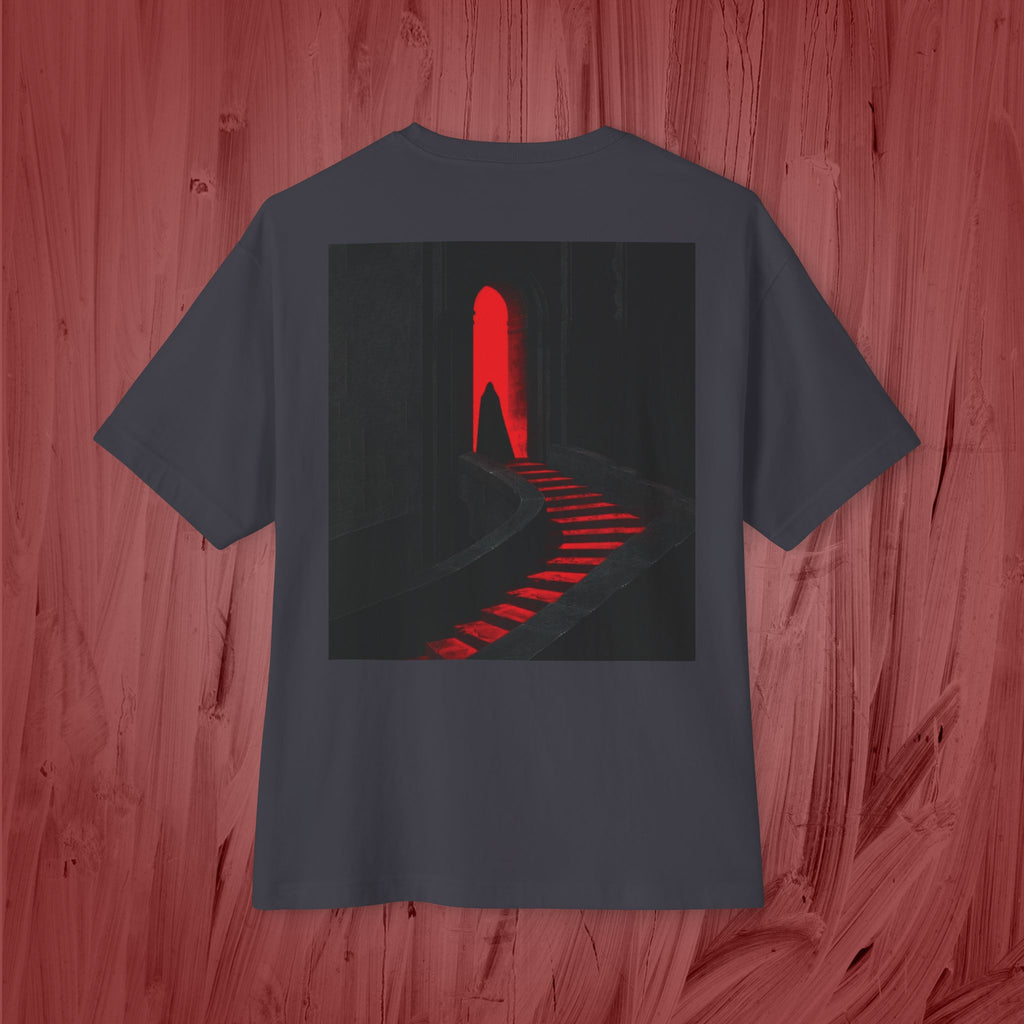 T shirt over sized - ladder to the underworld.- red colection