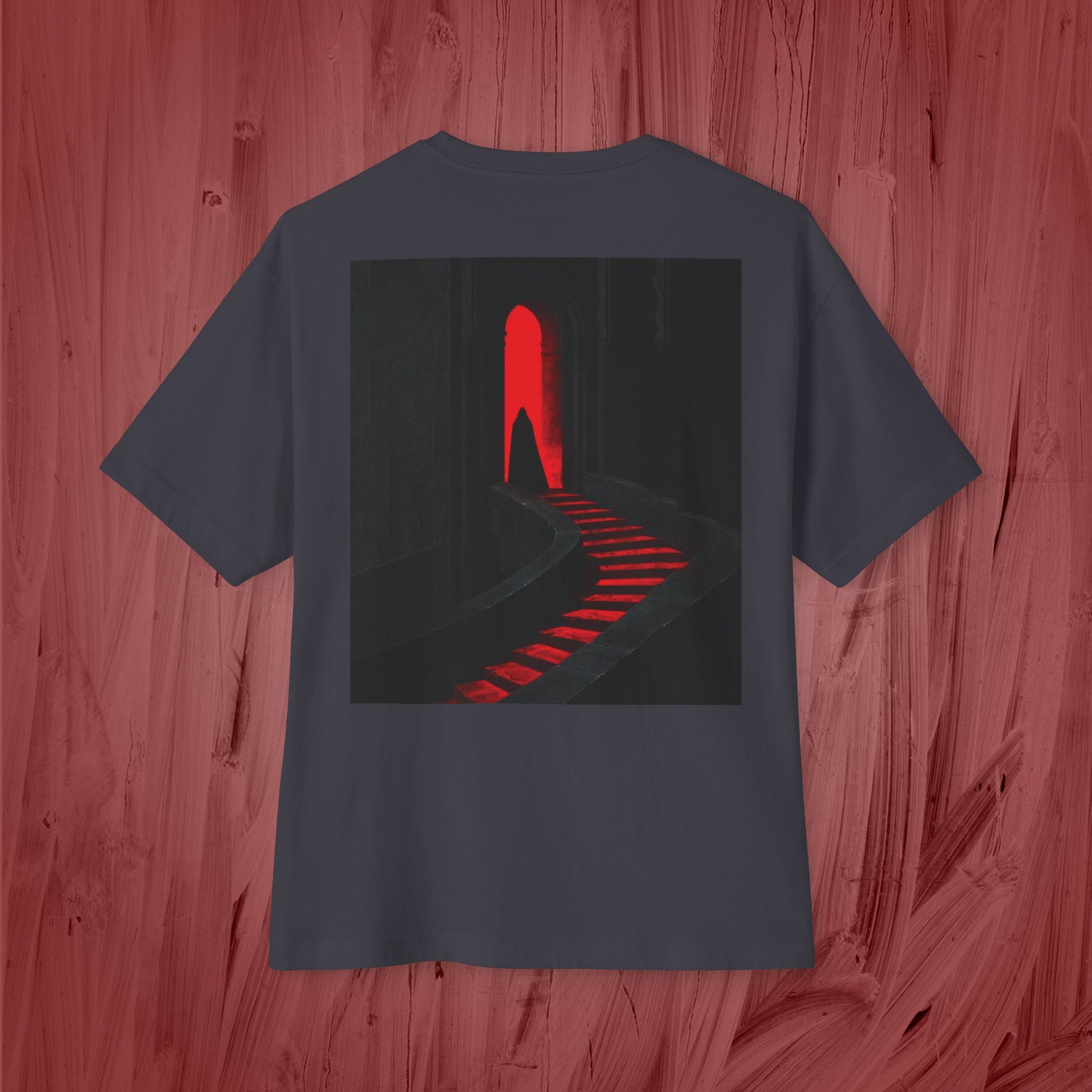 T shirt over sized - ladder to the underworld.- red colection