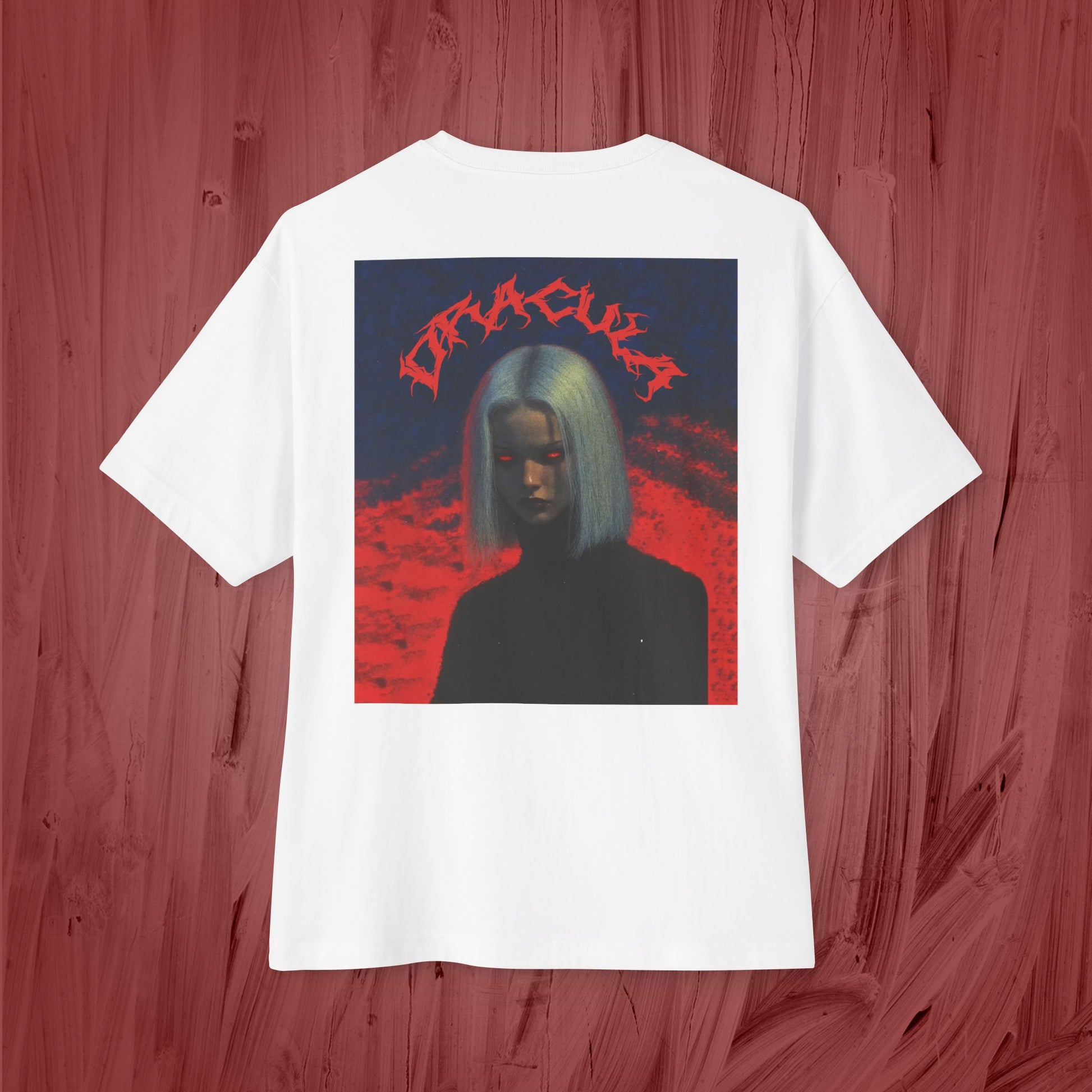 Unisex Oversized Boxy Shirt, Dracula.-Red colection